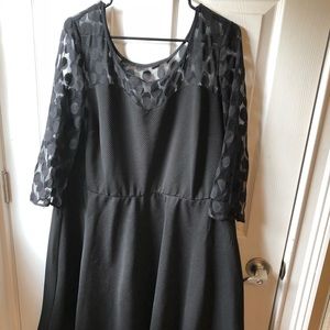 COPY - Black Sheer Dot Sleeve Dress
